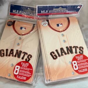 Official MLB Giants Baseball Party Invitations with Thank you Cards - set of 2